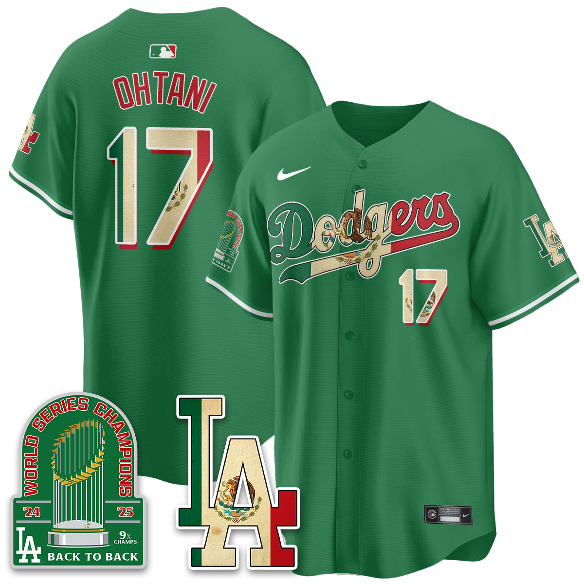 Los Angeles Dodgers Mexico Style Vapor Jersey- Stitched