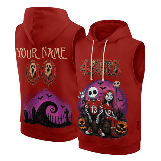SF x Skeleton Gentleman & Rag Doll Bride Edition Custom Sleeveless Hoodie Tank Top - Printed