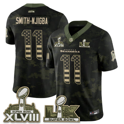 Seattle Seahawks 2026 Salute to Service Edition Vapor Jersey V2- Stitched