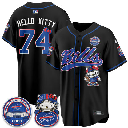 Buffalo Bills x Meow  Vapor Baseball Jersey - Stitched