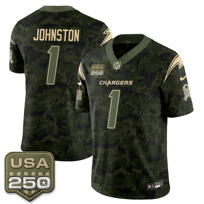 Los Angeles Chargers 2026 Salute to Service Vapor Jersey - Stitched
