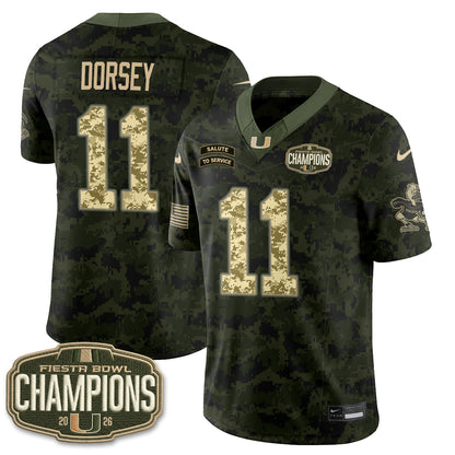 Miami Hurricanes 2026 Salute to Service Vapor Jersey - Stitched