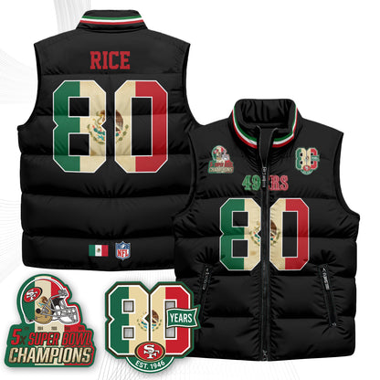 SF Mexico Style Puffer Vest - Printed