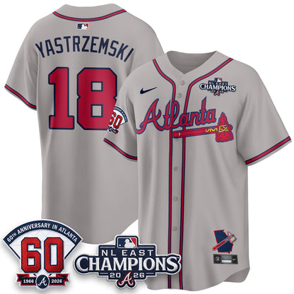 Atlanta Braves 2026 NL East Champs Vapor Jersey - Stitched