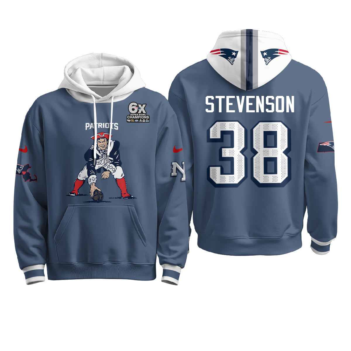 New England Patriots Minuteman Edition Hoodie - Stitched