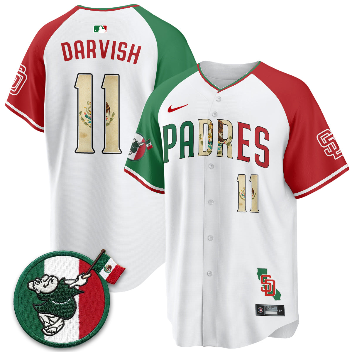 San Diego Padres Mexico Style Vapor Jersey - Stitched