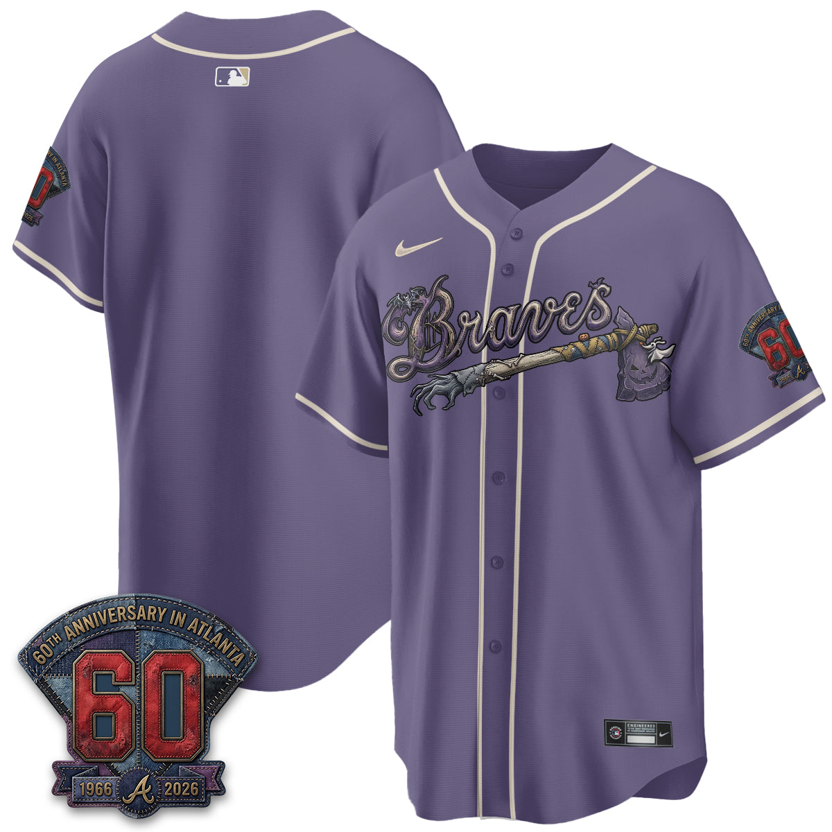 Atlanta Braves Nightmare Edition Vapor Jersey - Stitched