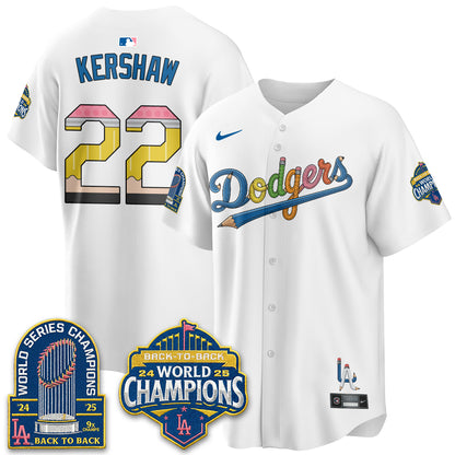 Los Angeles Dodgers x Back to School Style Vapor Jersey - Stitched