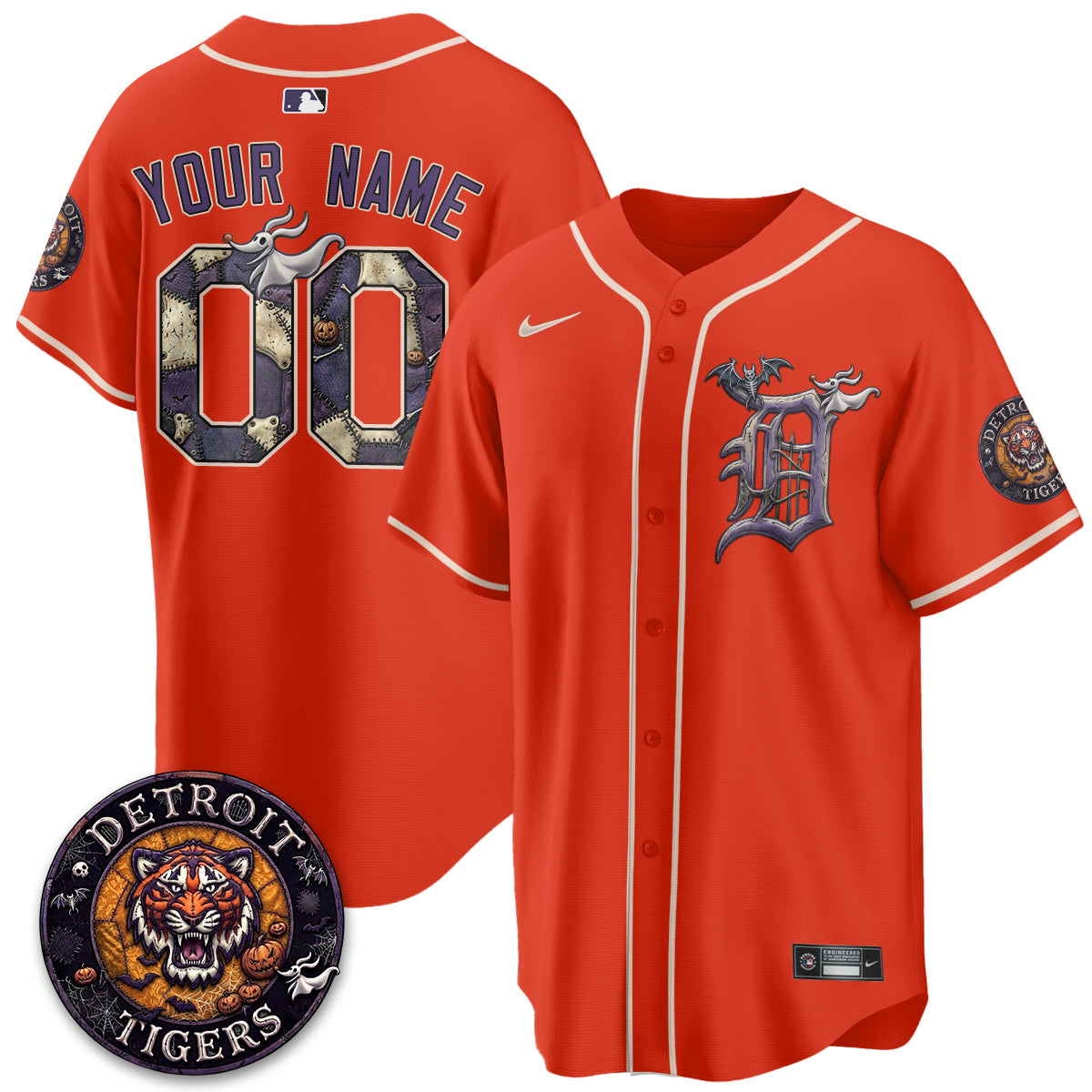 Detroit Tigers Nightmare Edition Vapor Limited Custom Jersey - Stitched