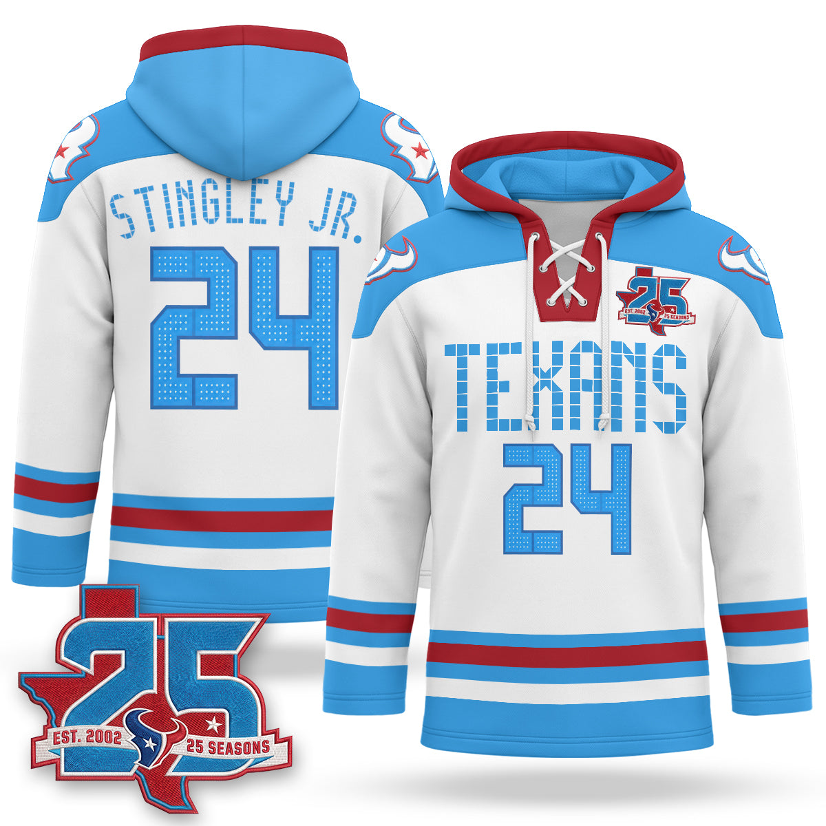Houston Texans 2026 Rivalries Fleece-Lined Hockey Hoodie - Stitched