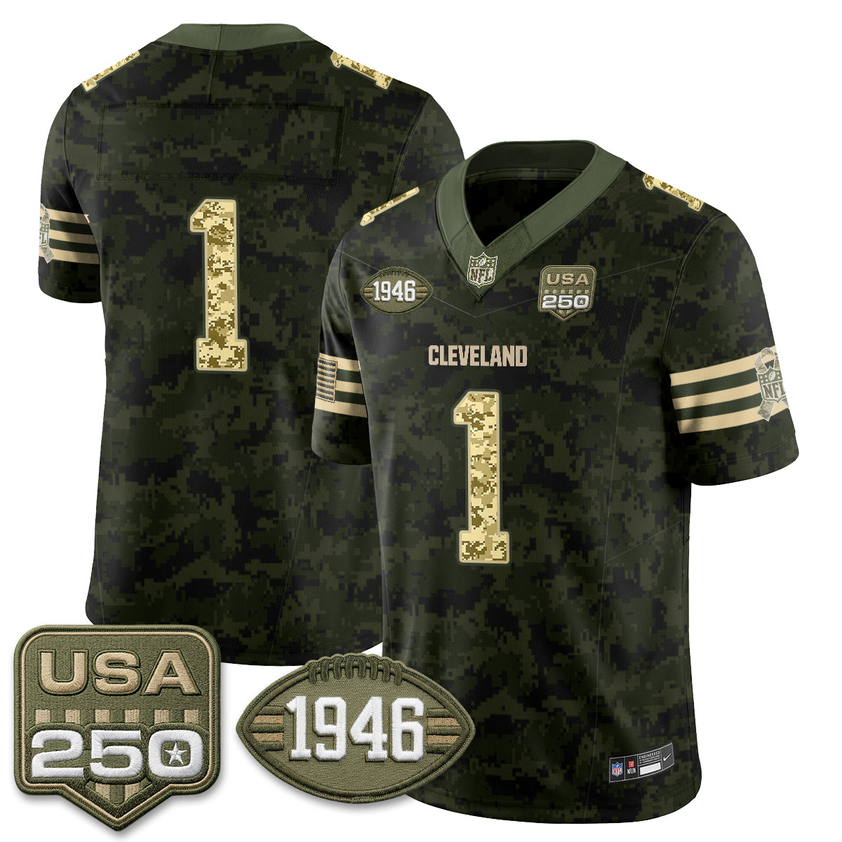 Cleveland Browns 2026 Salute to Service Vapor Jersey - Stitched