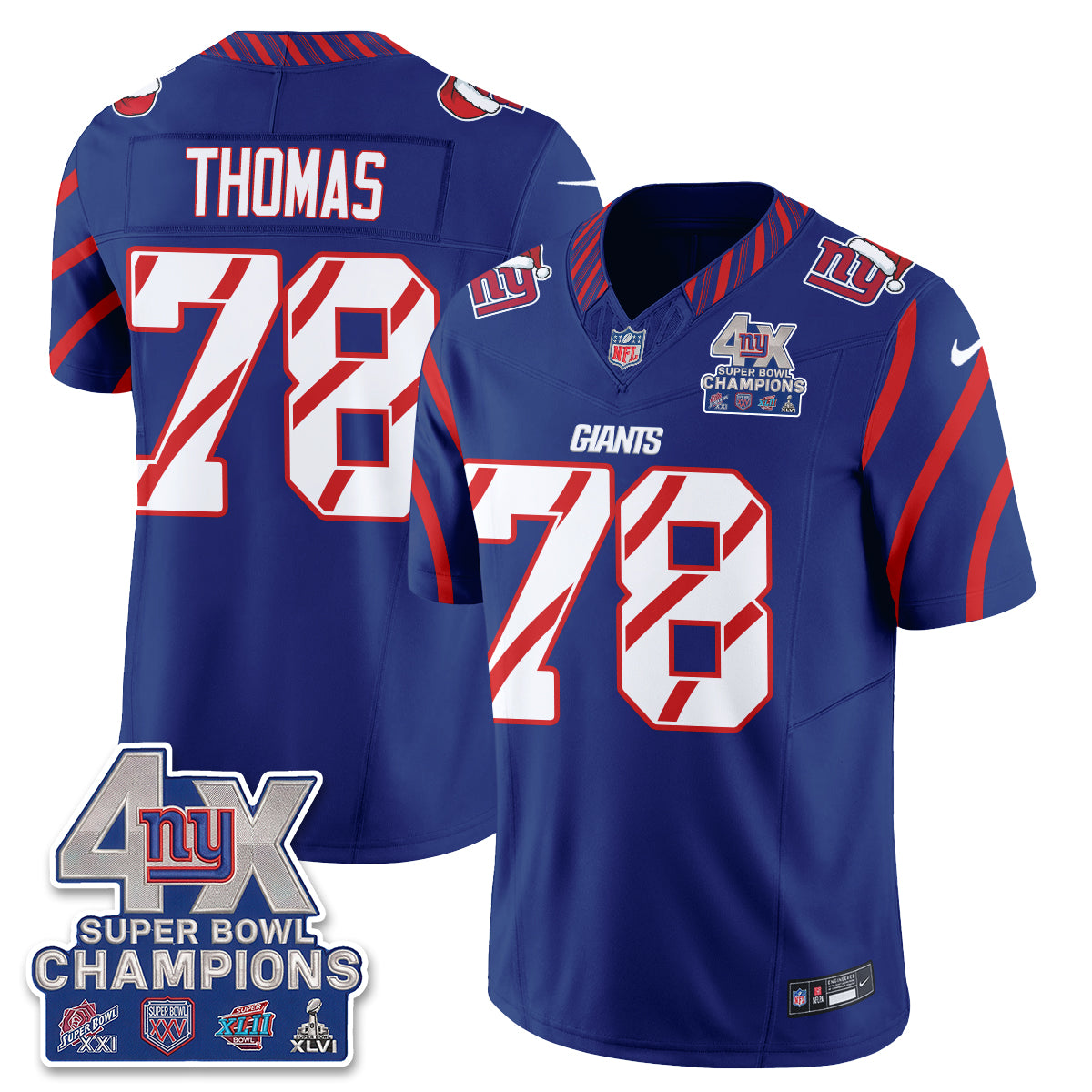 New York Giants  Xmas Edition Vapor Jersey - Stitched