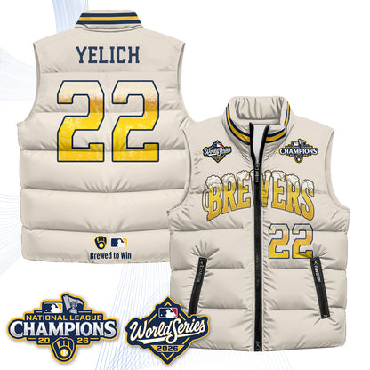 MIL "Pitcher & Pint" 2026 NL Champions Puffer Vest - Printed