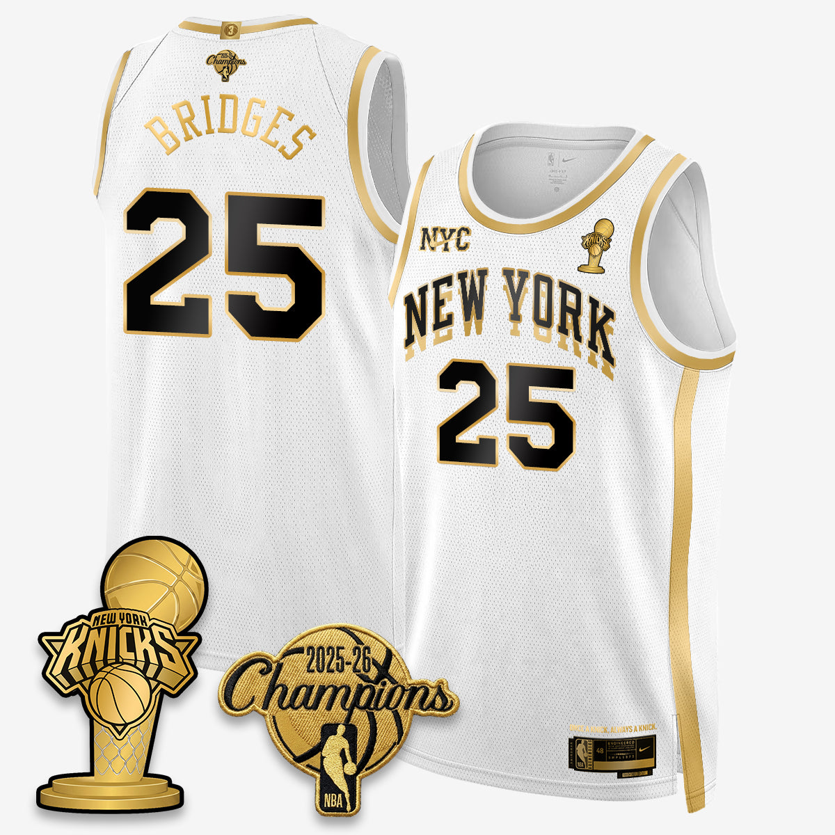 NYK 2026 NBA Champions Gold Edition Vapor Jersey - Stitched n3