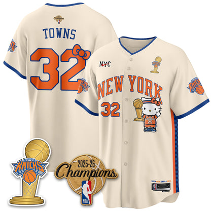 New York Knicks 2026 NBA Champions x Meow Kitty Vapor Jersey - Stitched