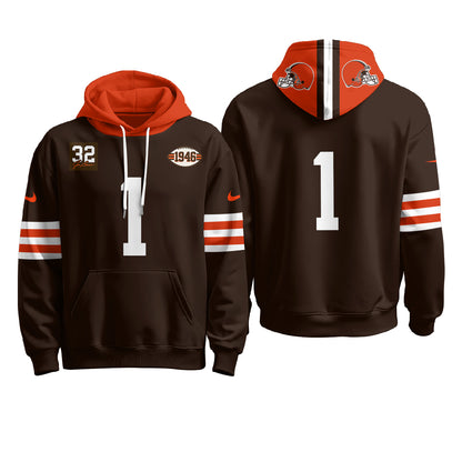 Cleveland Browns 1946 Anniversary Patch Hoodie - Stitched
