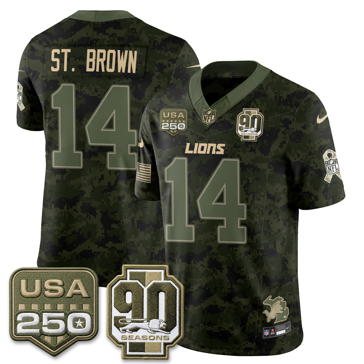 DET 2026 Salute to Service Vapor Jersey - Stitched