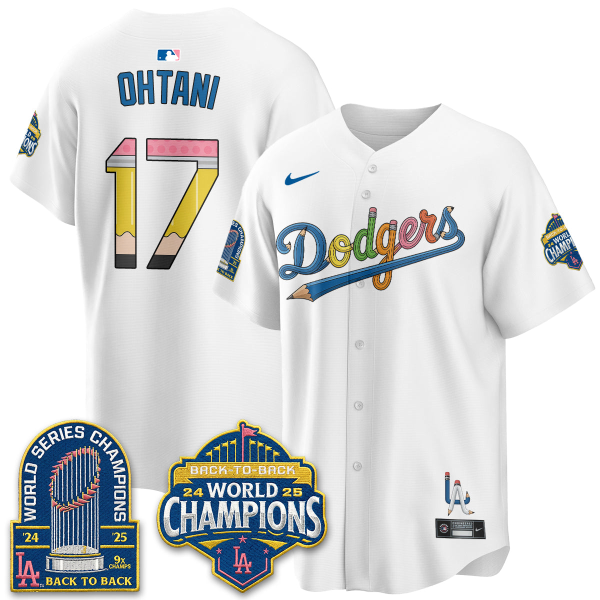 Los Angeles Dodgers x Back to School Style Vapor Jersey - Stitched