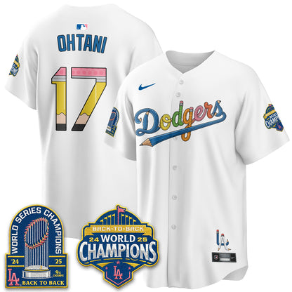 Los Angeles Dodgers x Back to School Style Vapor Jersey - Stitched