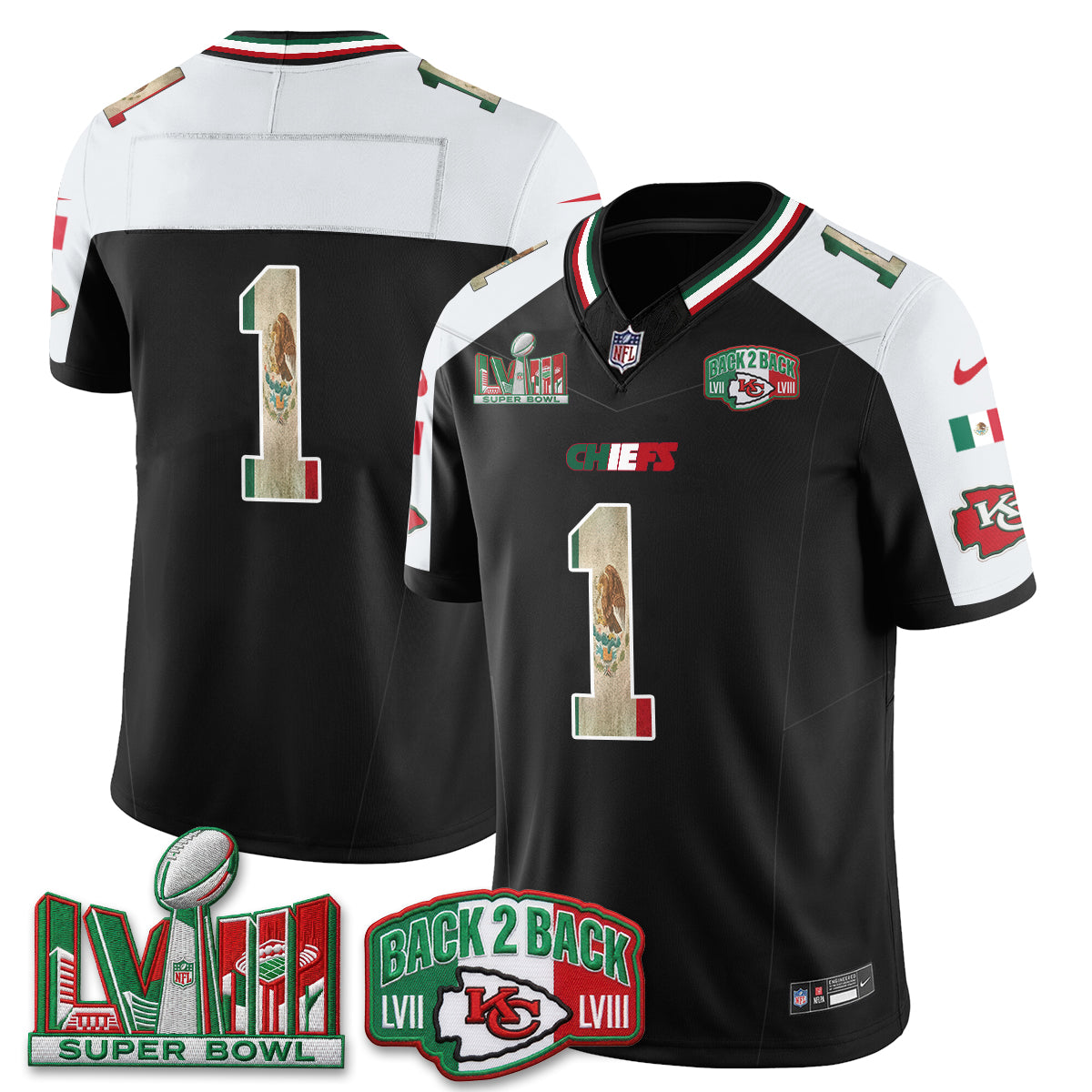 Kansas City Chiefs Mexico Edition Vapor Jersey - Stitched