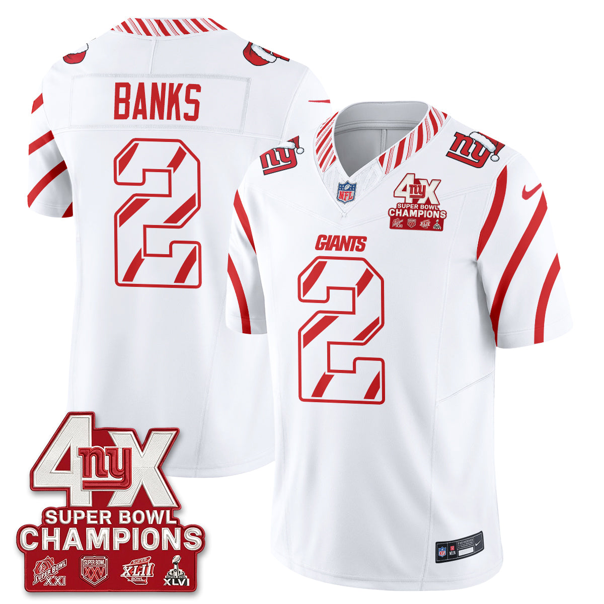 New York Giants  Xmas Edition Vapor Jersey - Stitched