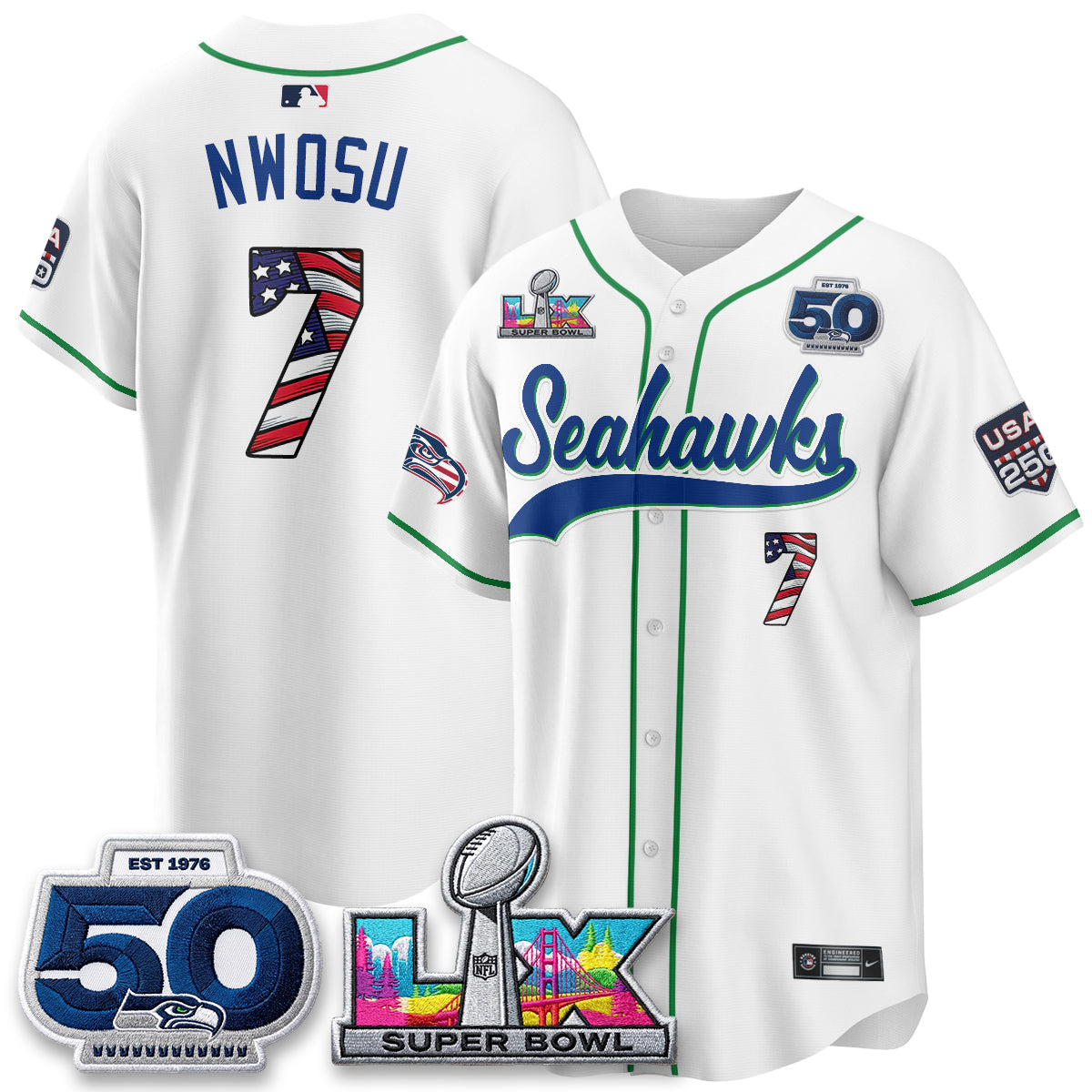 SEA SB LX Champs America Edition Vapor Baseball Jersey - Stitch