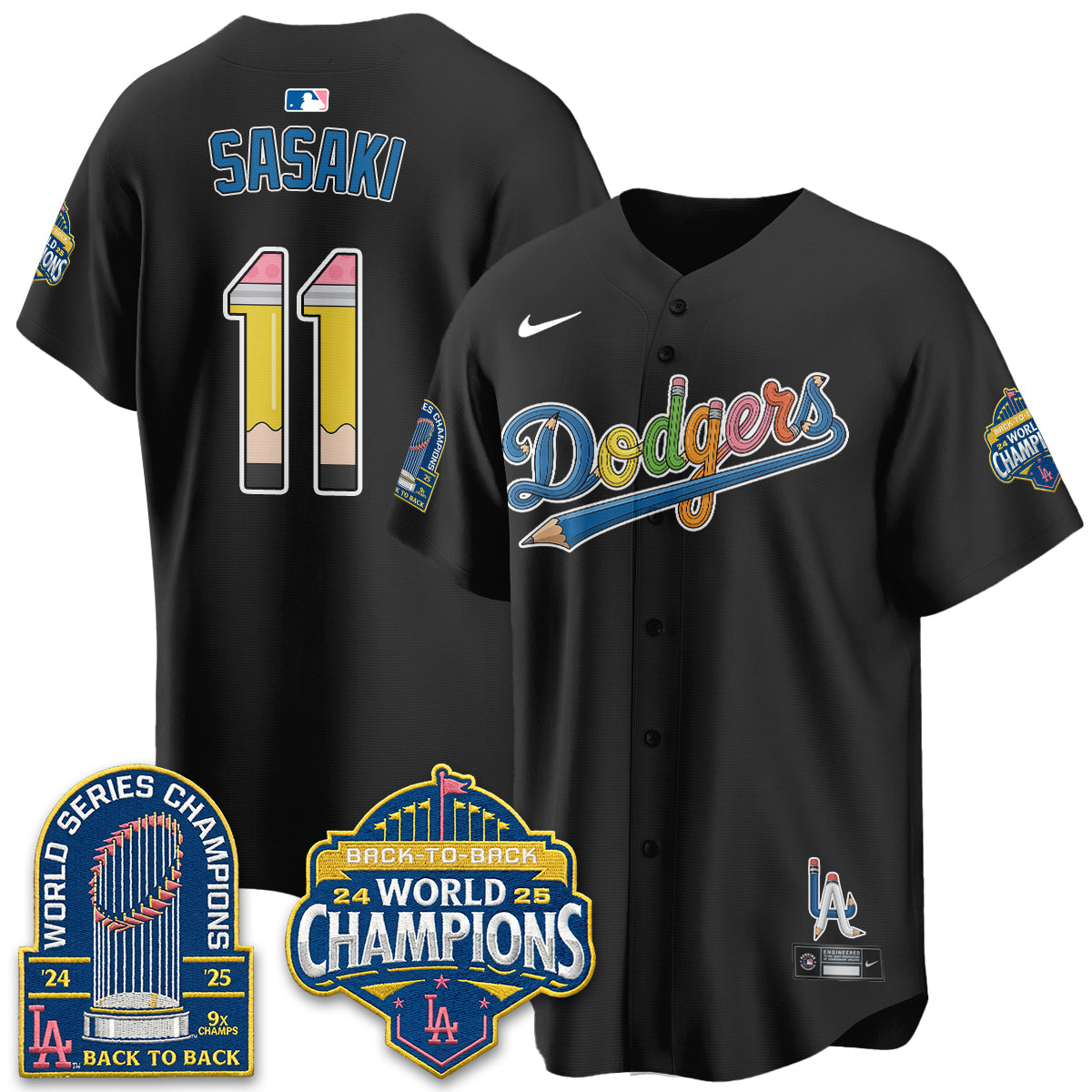 Los Angeles Dodgers x Back to School Style Vapor Jersey - Stitched