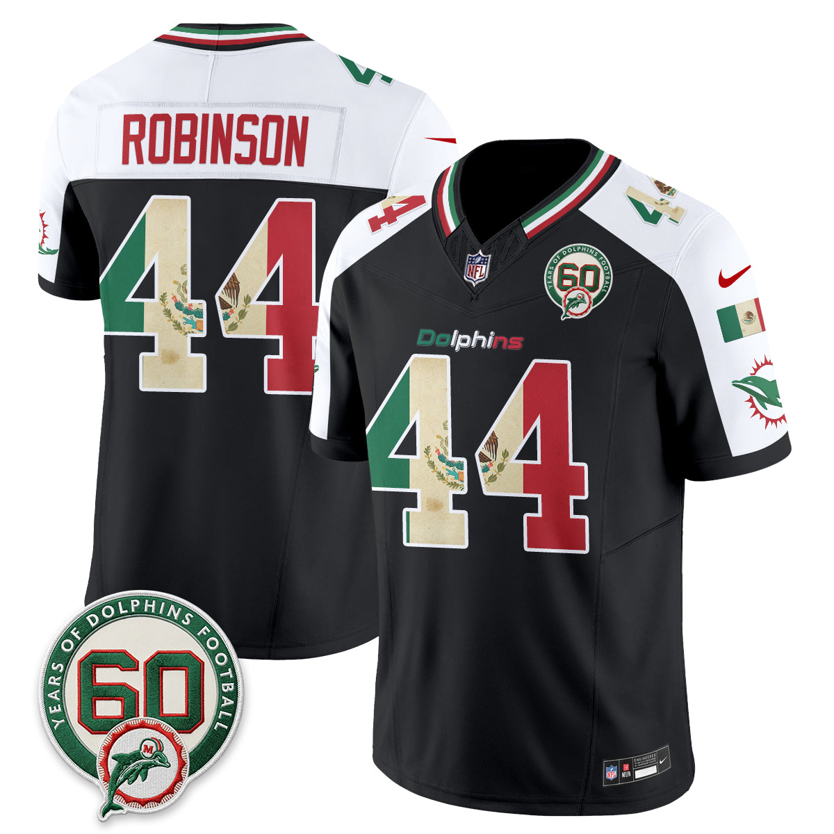 Miami Dolphins Mexico Edition Vapor Jersey - Stitched