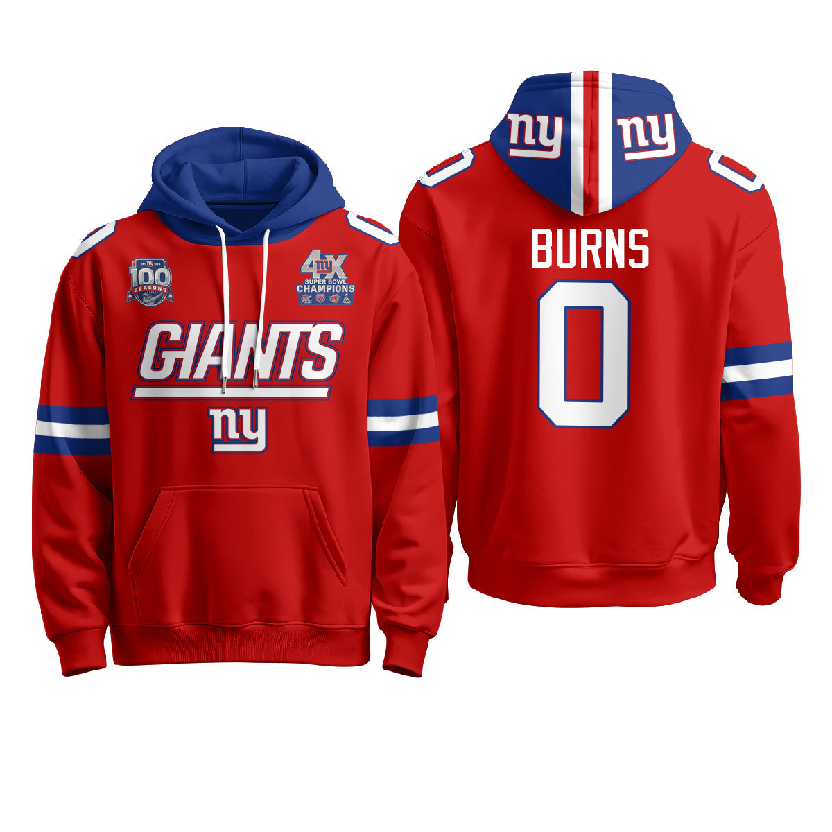NYG 4X Champs S.Bowl Fleece Hoodie - Printed