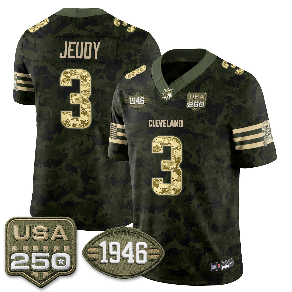 Cleveland Browns 2026 Salute to Service Vapor Jersey - Stitched