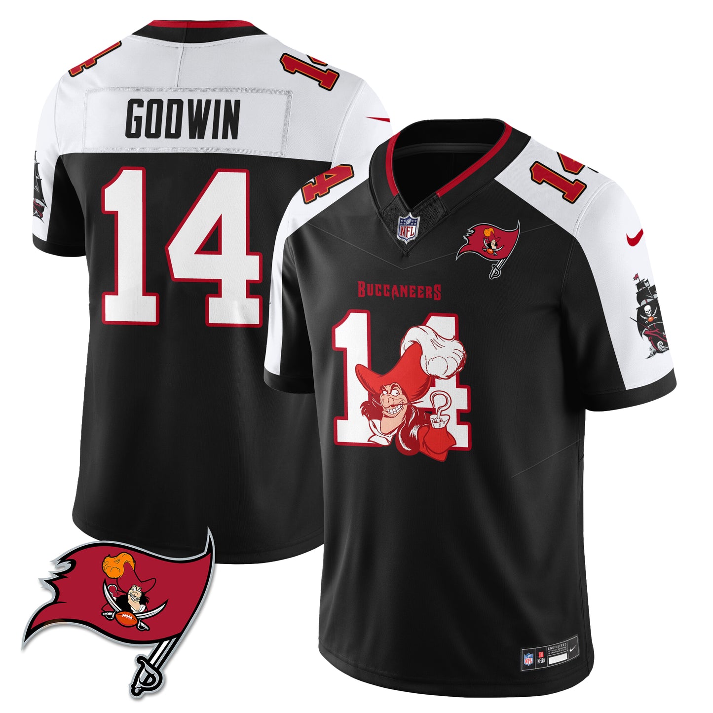 Tampa Bay Buccaneers x Red Coat Captain Edition Vapor Jersey - Stitched