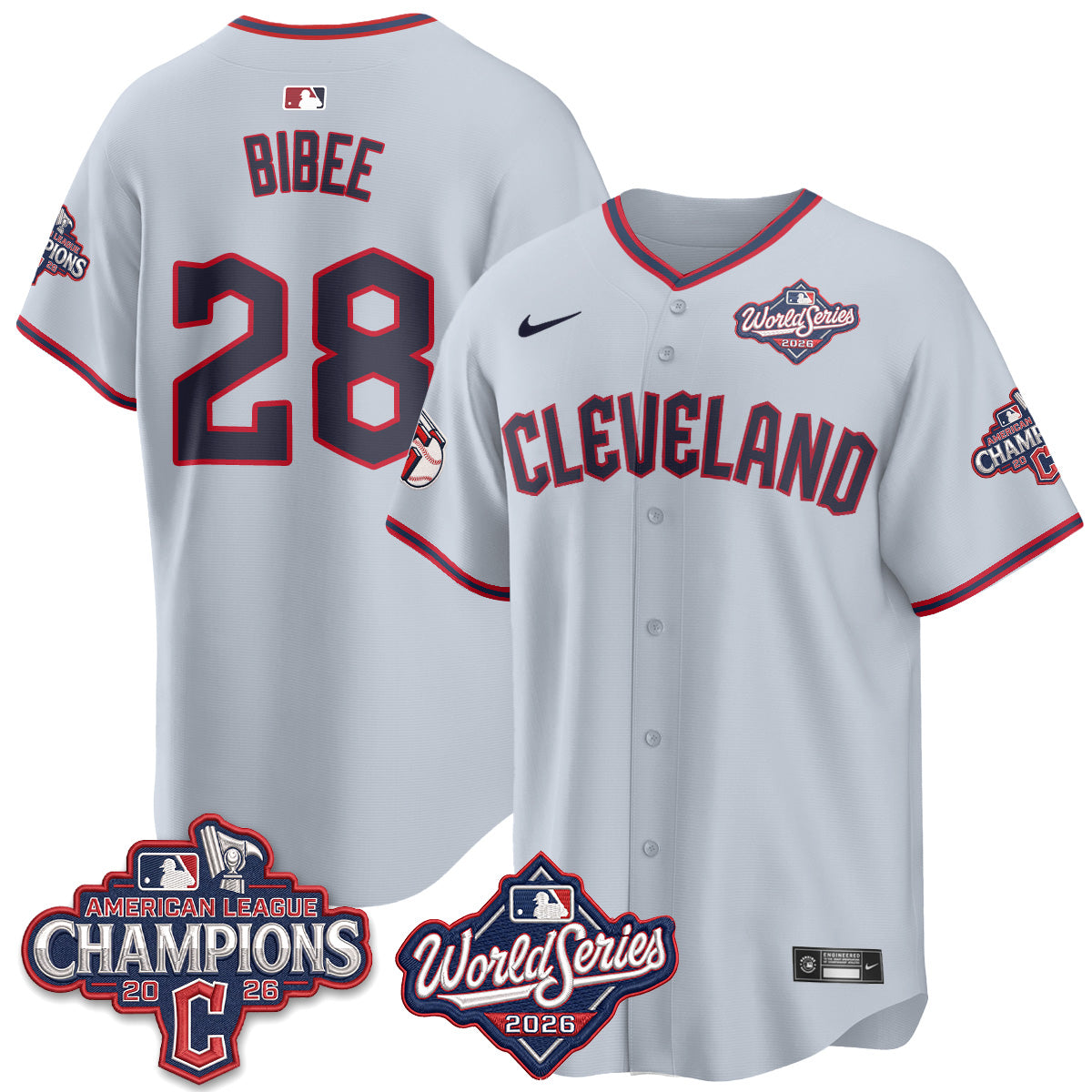 CLE 2026 AL Champions Vapor Jersey - Stitched