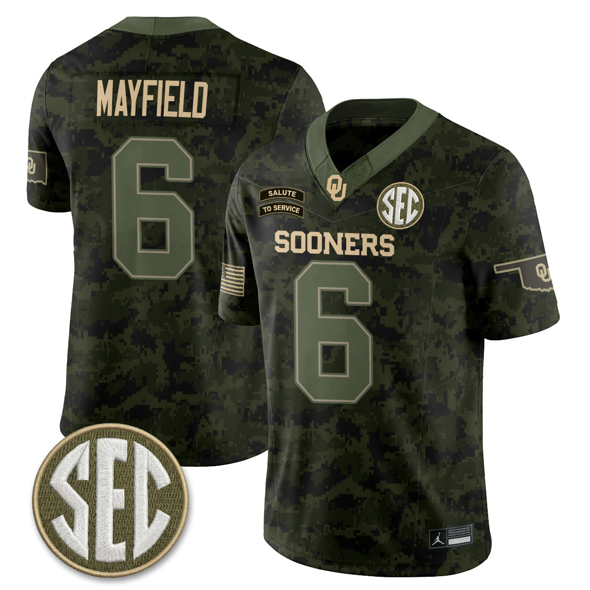 Oklahoma Sooners 2026 Salute to Service Vapor Jersey - Stitched