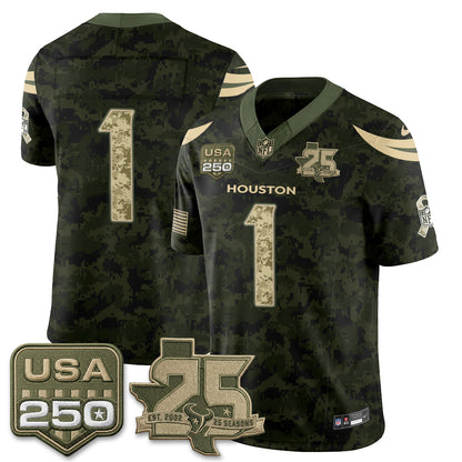 HOU 2026 Salute to Service Edition Vapor Jersey - Stitched