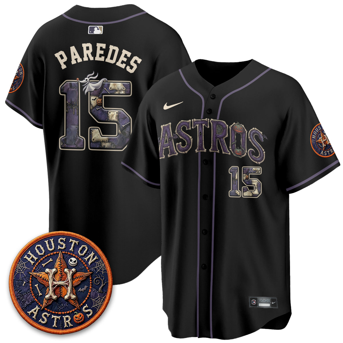 Houston Astros Nightmare Vapor Limited Jersey - Stitched