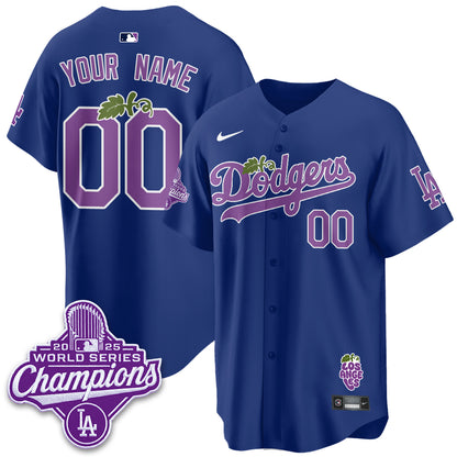 Los Angeles Dodgers Grape Edition Vapor Custom Jersey - Stitched