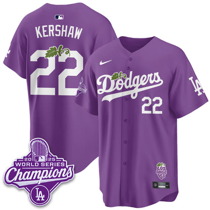 Los Angeles Dodgers Grape Edition Vapor Jersey - Stitched