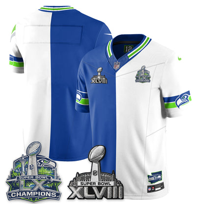 Seattle Seahawks S.Bowl Champs Split Edition Vapor Jersey - Stitch