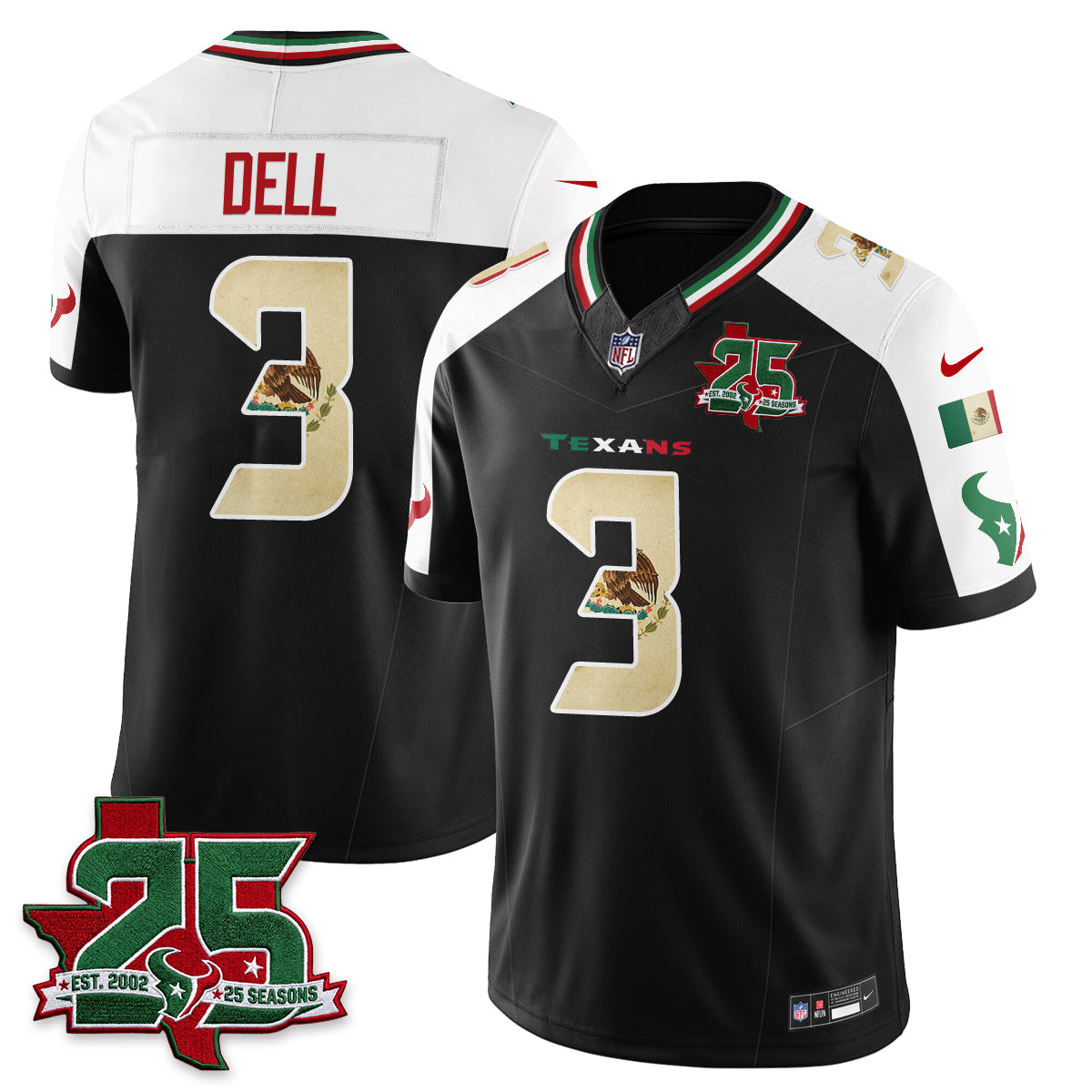 Houston Texans 25 Seasons Mexico Style Vapor Jersey - Stitched
