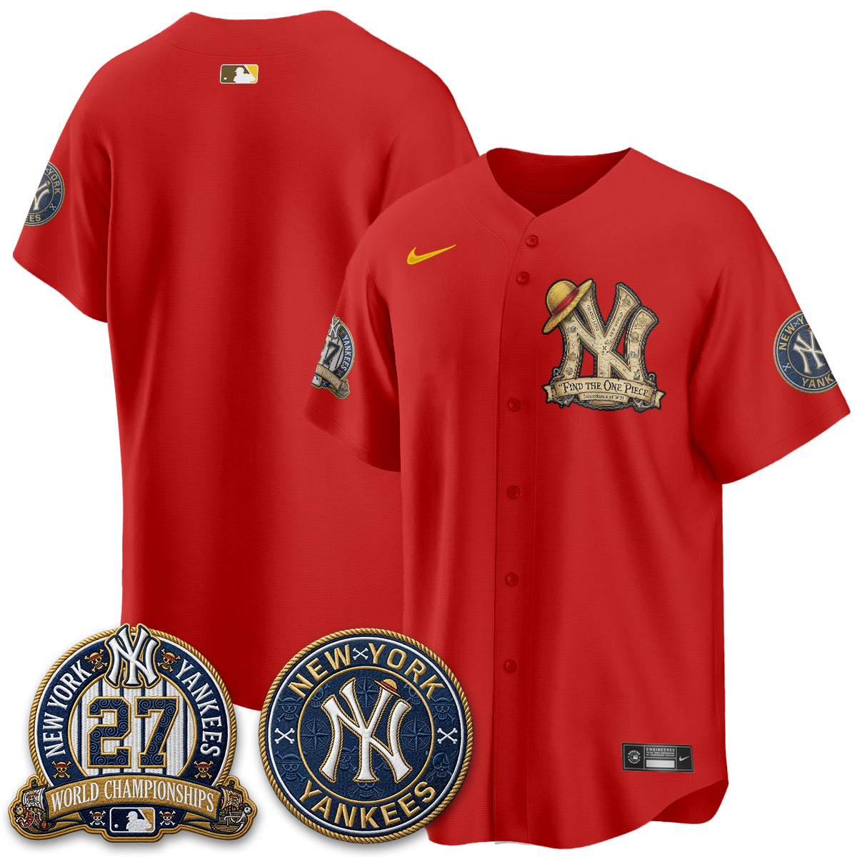 New York Yankees x OP Japanese Cartoon Limited Jersey -  Stitched