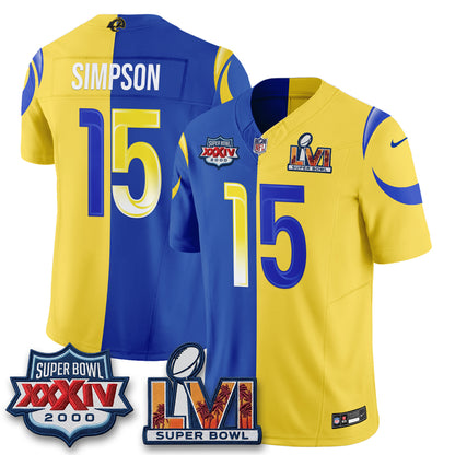 LAR Rivalries Split Vapor Jersey - Stitched