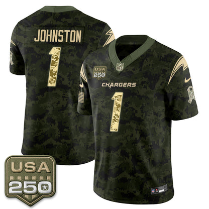 Los Angeles Chargers 2026 Salute to Service Vapor Jersey - Stitched