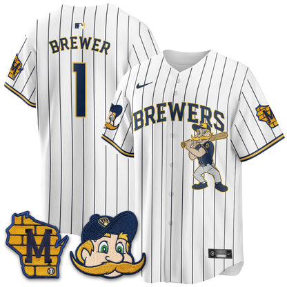 Milwaukee Brewers Bernie Edition Vapor Jersey - Stitched