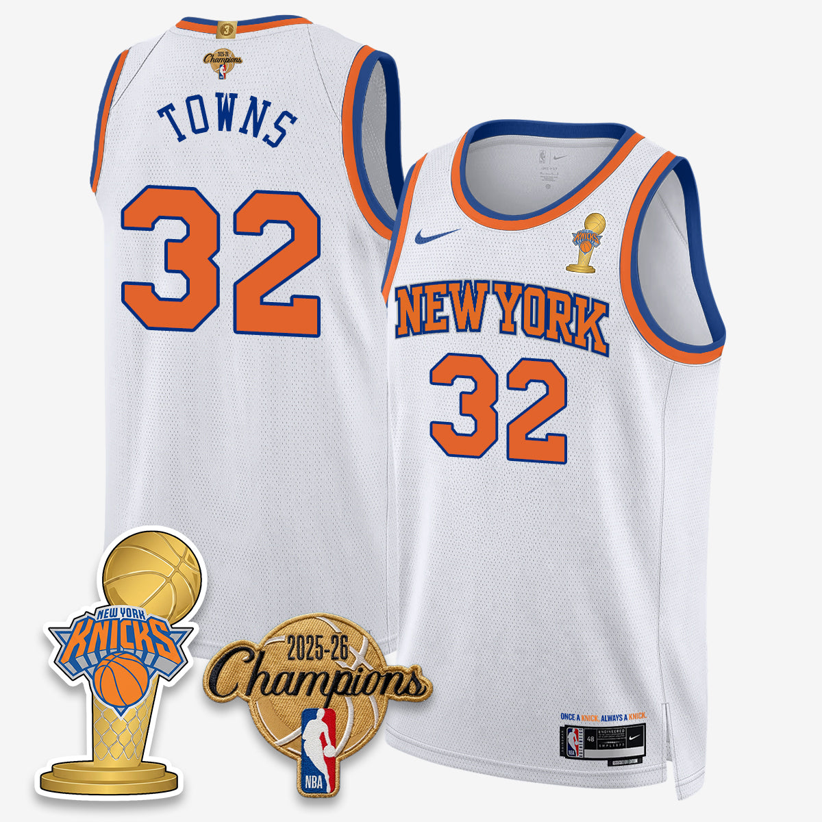 NYK 2026 NBA Champions Gold Edition Vapor Jersey - Stitched n3