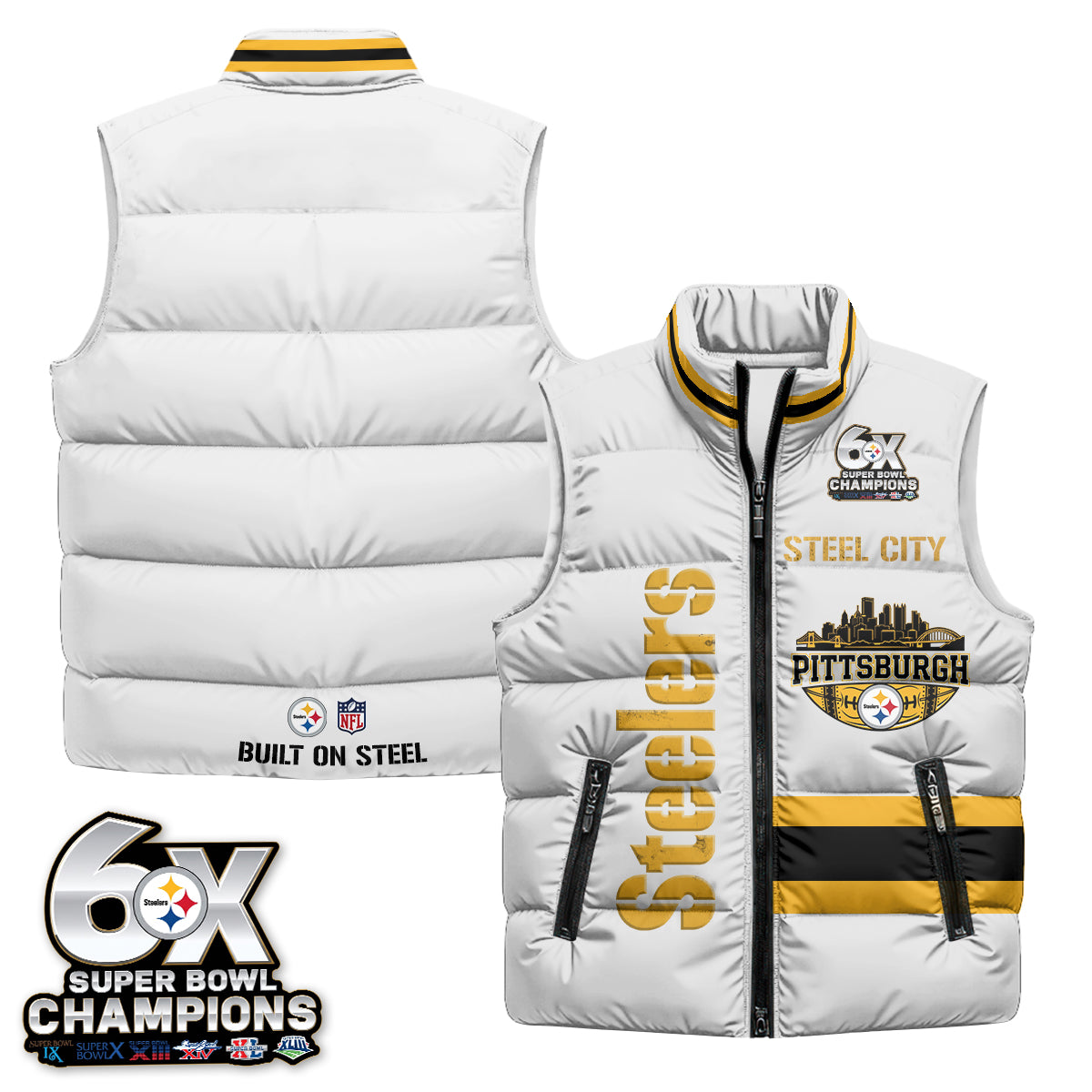PIT "Steel City" Puffer Vest - Printed