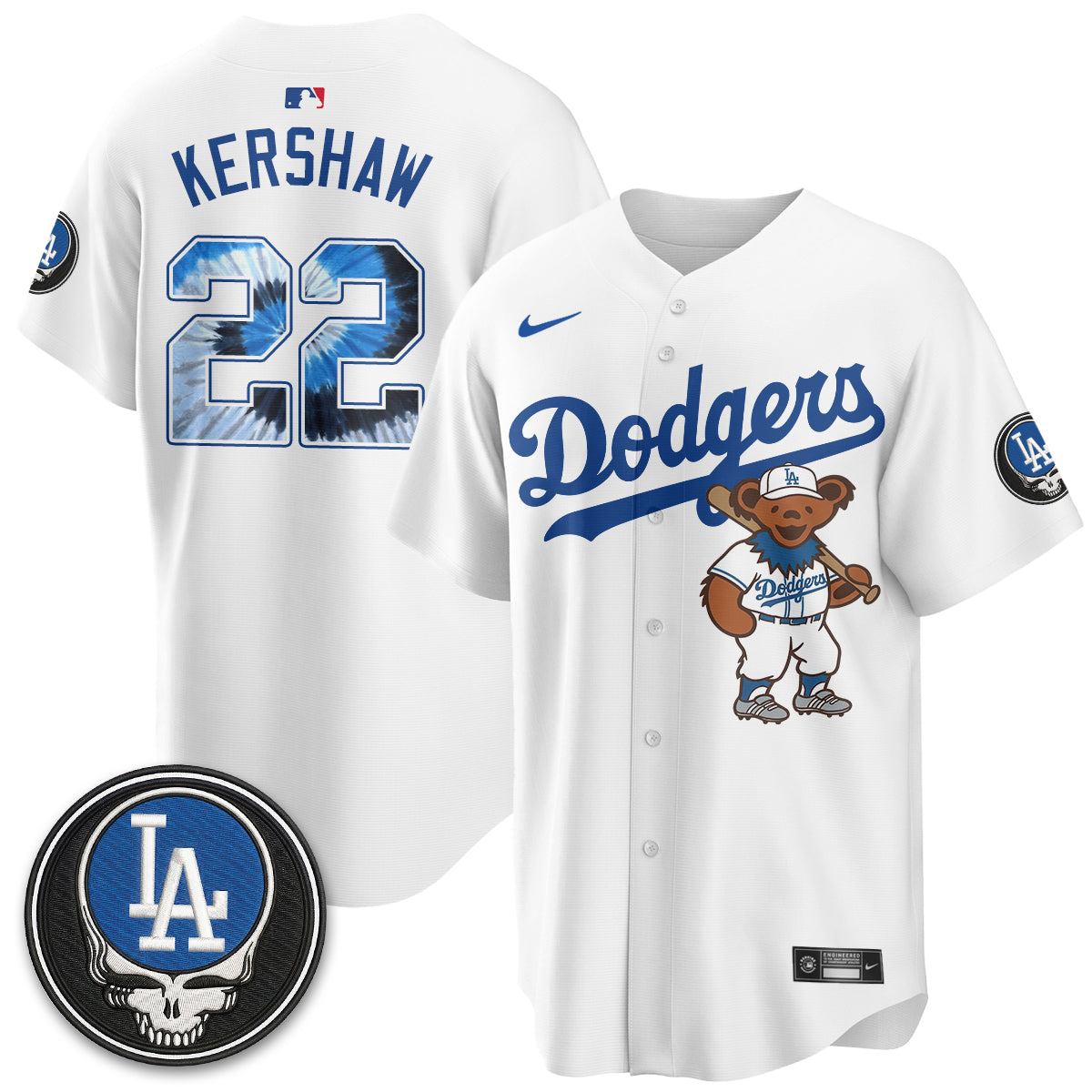 Los Angeles Dodgers x Grateful Dead Edition Vapor Jersey - Stitched