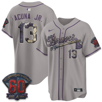 Atlanta Braves Nightmare Edition Vapor Jersey - Stitched