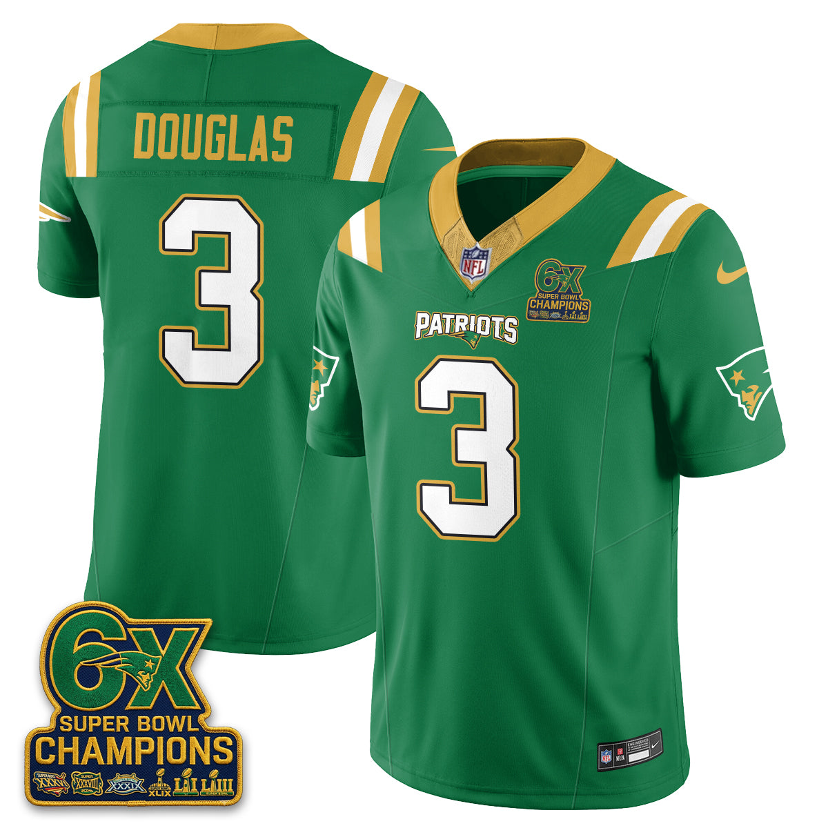 New England Patriots Irish Edition Vapor Jersey - Stitched