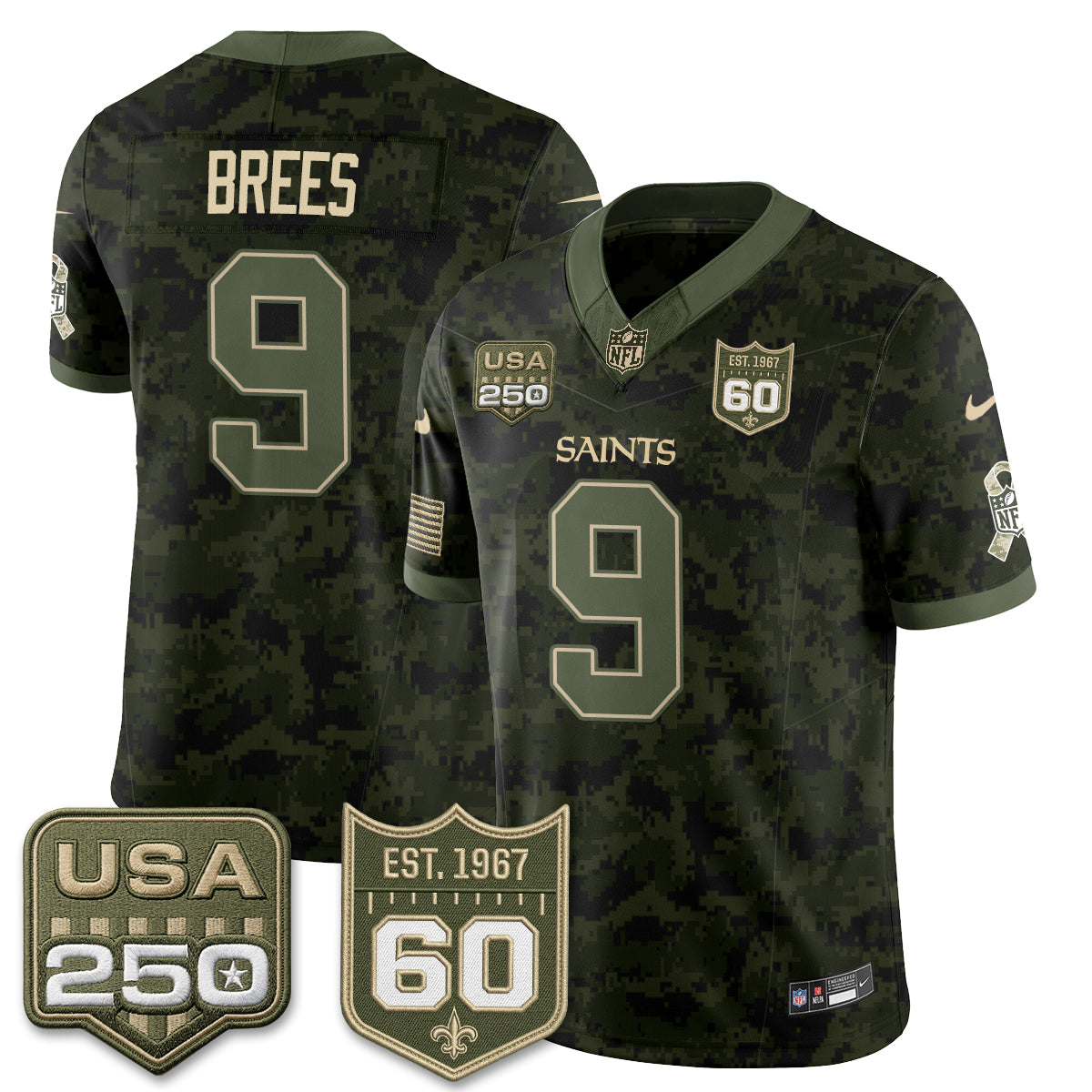 New Orleans Saints 2026 Salute to Service Vapor Jersey - Stitched