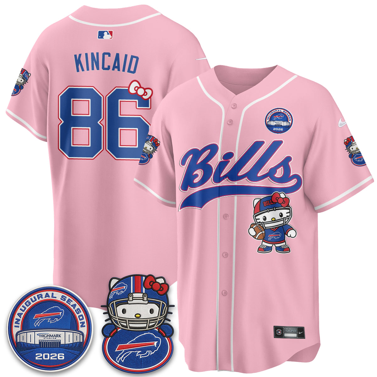 Buffalo Bills x Meow  Vapor Baseball Jersey - Stitched